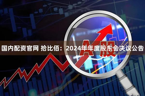 国内配资官网 拾比佰：2024年年度股东会决议公告