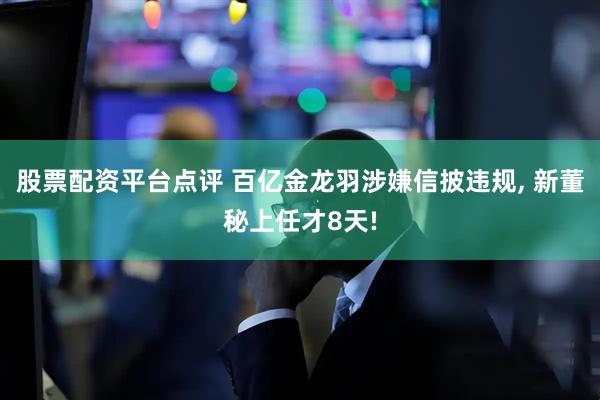 股票配资平台点评 百亿金龙羽涉嫌信披违规, 新董秘上任才8天!