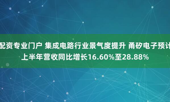 配资专业门户 集成电路行业景气度提升 甬矽电子预计上半年营收同比增长16.60%至28.88%